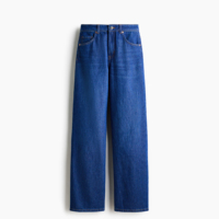 Bleecker Bayan Orta Bel Geniş Paça Kot Pantolon Rahat Bol Kesim Denim Günlük Vintage Moda Giyim Yazlık Düğmeli Düz Açık Renk %100