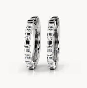 <b>Hoops</b> Earrings Diamond Earrings Gold and <b>Silver</b> Earrings Natural and Lab Grown Diamonds Earrings <b>Hoops</b> Fine Jewelry for Women - Product Image 1