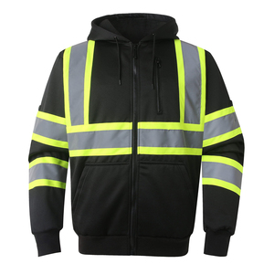 100% Polyester <b>Hi</b> <b>Vis</b> Pullover <b>Hoodie</b> Reflective Safety Security Work Wear Construction <b>Hoodie</b> In Solid Color - Product Image 1