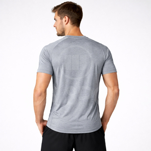 T-shirt de sport pour homme, coupe ajustée, léger, respirant, séchage rapide, haut d'entraînement athlétique, personnalisable OEM, vêtements de sport vierges - Product Image 4