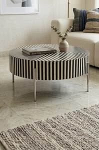 Mesa Redonda Decorativa para Sala de Estar con Incrustaciones de Hueso, Artesanía India de Alta Demanda, Mesa Premium con Incrustaciones de Hueso para el Hogar - Product Image 4