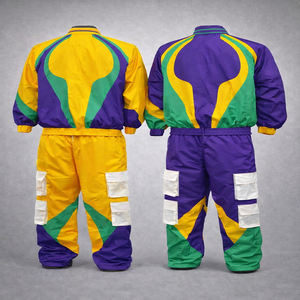 Ensemble de jogging pour hommes en polyester, deux pièces, veste zippée en nylon matelassée et pantalon de survêtement, survêtement en nylon personnalisé pour hommes - Product Image 2