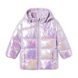 Chaquetas y Abrigos de Moda para Mujer, Estilo Urbano, Dorado Brillante, Chaquetas Cortas con Cierre Completo, Chaqueta Impermeable con Cuello Redondo - Product Image 1