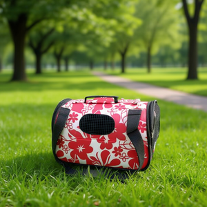 Transportadora de Mascotas Yommy, Diseño Floral Pequeño para Viajes, 37x22x20cm - Product Image 2