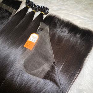 Cheveux alignés sur les cuticules du vendeur HD Lace Frontal d'os vietnamiens droits non transformés pour les extensions de cheveux Lace Frontal - Product Image 6