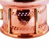 Ensemble de chauffe-plats de luxe en cuivre martelé avec support de couvercle à crochet haut doré, chauffe-plats rond de style indien pour buffets de restaurants