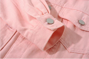 Women's Eco-friendly High Street Winter Bomber <b>Jacket</b> Multicolor <b>Short</b> Long <b>Sleeve</b> Casual Denim - Product Image 6