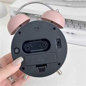 Classic <b>Retro</b> Twin Bell Alarm Clock | Silent Non-Ticking Analog Metal <b>Table</b> Clock Loud Ringer Night Light Luminous Dial Office - Product Image 6