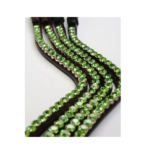 <b>Top</b> Quality Genuine Cow Leather Equestrian Horse Bling Brow Band With Swarovski <b>Crystal</b> Wholesale Manufacturer Custom Design - Product Image 1