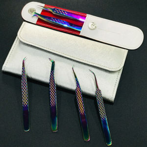 แหนบต่อขนตา Somofy Enterprises Private Label สีชมพู ปรับระดับความหนาได้ พร้อมโลโก้สั่งทำ ปลายแหลม 90 องศา ทำจากสแตนเลสสตีล สำหรับต่อขนตา - Product Image 2