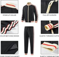 Setelan Training Pria Custom, Jaket Olahraga Bernapas, Celana Jogger Pinggang Elastis, Pakaian Tim