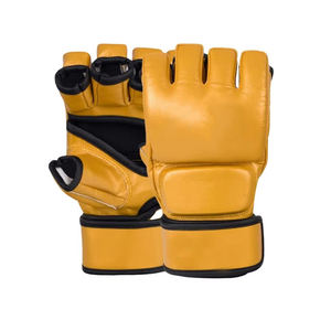 Guantes de Boxeo MMA para Hombre y Mujer, Transpirables, Color Amarillo, 14oz, Logotipo Personalizado, Entrenamiento de MMA y Fisicoculturismo - Product Image 5