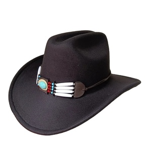 หมวกคาวบอยแจ๊สชายและหญิงแบบปรับได้หมวกปีกกว้างทำจากหนัง - Product Image 5