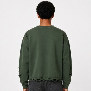 <b>Top</b> Trending Unique Style Men <b>Distress</b> Sweatshirt 100% Cotton Winter Streetwear Quick Dry Breathable for Sale Hot Selling Bulk - Product Image 4