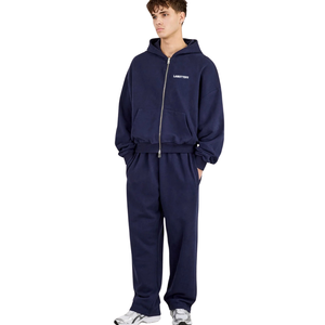 Mens Two Piece Hooded Tracksuit Full <b>Zip</b> Sweatshirt Pockets Drawstring Waist Straight Leg <b>Trousers</b> Regular Fit Casual Lounge Set - Product Image 6