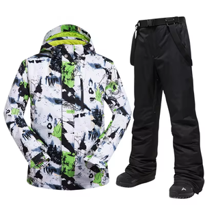 Veste de ski unisexe pour homme, pantalon à bretelles grande taille, imperméable, coupe-vent pour sports d'hiver, tenue de neige, combinaison de neige - Product Image 3