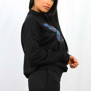 DTG Printed Womens Sweatshirt Polyester Cotton Blend Casual Crew Neck Long <b>Sleeve</b> Personalized Graphic Pullover Streetwear Top - Product Image 3
