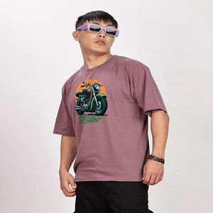 Camiseta Personalizada de Manga Corta para Hombre, de Algodón Grueso y Suave, Cuello Redondo, Color Sólido - Product Image 2