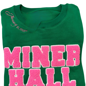 เสื้อสเวตเชิ้ต AKA Miner Hall สีเขียวลายเชนิลล์ สำหรับผู้หญิง ปักลายตัวอักษรกรีก คอกลม พรีเมียม เสื้อทีมชมรม - Product Image 6