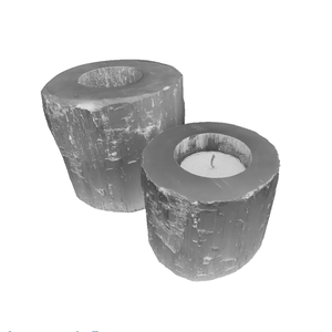 Support de bougie en pierre naturelle sculptée à la main en sélénite, pierre précieuse d'agate, guérison, vente en gros - Product Image 4