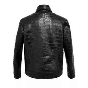 Chaqueta de cuero de cocodrilo de alta calidad para hombre, chaqueta de cuero con piel de vaca y piel de cocodrilo para hombre - Product Image 2