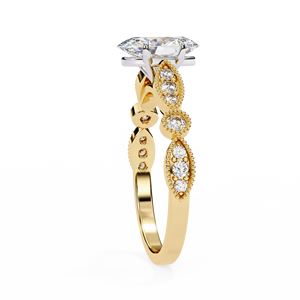 1.20ct Oval Cut E VVS Lab Grown Diamond IGI Certified 9K Solid Yellow Gold Trendy <b>Solitaire</b> Engagement <b>Ring</b> - Product Image 2