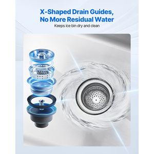 Contenitore per Ghiaccio Commerciale in Acciaio Inox, Capacità Massima 137,4 Qt, 48 X 19 X 33 Pollici, Coperchio Scorrevole, Portabottiglie per Bevande - Product Image 4