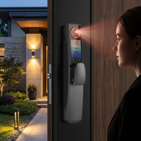 Serrure de porte intelligente en alliage d'aluminium, identification faciale, empreinte digitale, mot de passe, carte RFID, clé, 8-en-1, serrure électronique biométrique, Cloud Tuya Smart Life