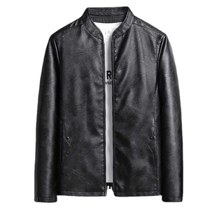 Personalizado de calidad superior de la venta nueva llegada elegante PU chaqueta de cuero de cuello abrigo de invierno chaquetas de cuero genuino de los hombres - Product Image 4