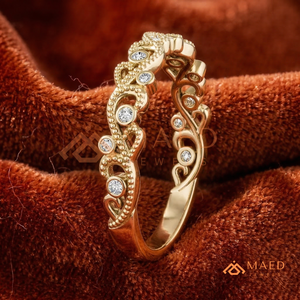 925 Sterling <b>gold</b> Milgrain Bezel <b>Set</b> Moissanite Full Eternity <b>Ring</b> for Women Lab Grown Diamond <b>Ring</b> Solid 14K - Product Image 2