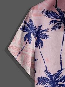 Chemise hawaïenne pour homme à manches courtes, imprimé tropical, décontractée, boutonnée, pour la plage, motif floral coloré, été - Product Image 4