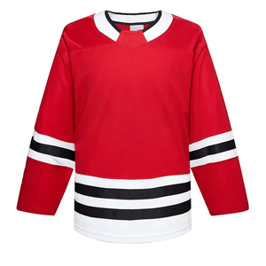 Maillots de hockey sur glace imprimés respirants de qualité supérieure, 100 % polyester, personnalisables avec nom d'équipe, manches courtes, faciles à laver, vente en gros - Product Image 3