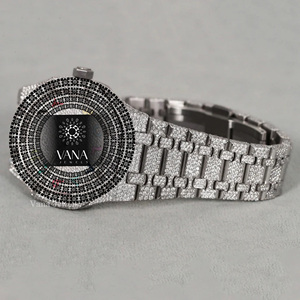 Reloj de Lujo de Acero Inoxidable con Moissanita y Diamantes, Estilo Hip Hop, con Esfera de Cristal, Movimiento Mecánico, Resistente al Agua 100 Bar - Product Image 5