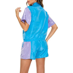 Women Winter Solid Stand Collar Outdoor Windbreaker Short Set Waterproof Quick Dry Tracksuit for <b>Travel</b> - Product Image 3