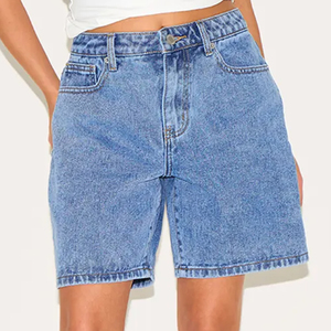 OEM cotton denim shorts women stretch shorts breathable summer casual lightweight factory supply - Product Image 5