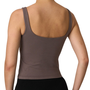 Top Corto sin Mangas con Cuello Redondo para Mujer, Tejido, con Logotipo Frontal, Cómodo, Transpirable, Precio Accesible - Product Image 4