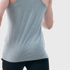 Débardeur sans manches gris uni à col en V pour homme, décontracté, respirant, en coton et élasthanne tricoté, grande taille, vêtement de fitness - Product Image 6