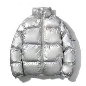 Custom Shiny Glossy Puffer Jacket Manufacturer Wholesale Winter Warm Hooded Down Outerwear <b>Waterproof</b> <b>Padded</b> Coat For Men - Product Image 4