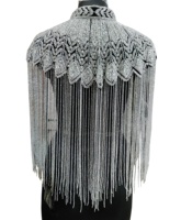 ¡Gran Demanda! Ponchos de Capa Plateados Súper Brillantes con Lentejuelas, Estilo Vintage Sexy para Mujer, Bordados a Mano con Cuentas y Flecos, Tallas Grandes, Colección Primavera
