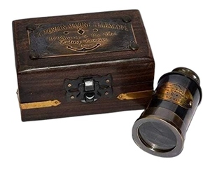 Télescope Nautique Vintage en Laiton avec Boîte en Bois, Style Antique Victorien, Jumelles Marines pour Décoration Intérieure, Objets de Collection et Cadeaux - Product Image 1