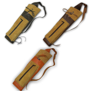 กระเป๋าใส่ลูกธนูหนังวัวแท้แบบสั่งทำพิเศษ 50 ซม. ยี่ห้อ HUNTING Archery OEM รุ่น ESHALZ IMPEX AQ-131 พร้อมช่องใส่ก้านลูกธนูและขนนกแบบกำหนดเองได้ - Product Image 1
