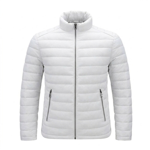 Unisex Quilted Puffer <b>Jacket</b> Hooded Stand Collar Zipper <b>Waterproof</b> Breathable Vintage 100% Polyester Casual Autumn Brown - Product Image 2