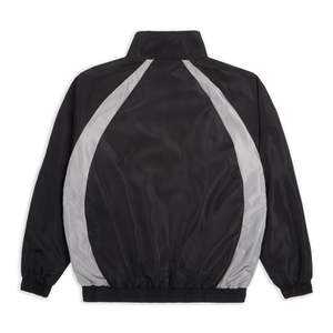Veste de sport unisexe noire à manches longues, col montant, design color block, respirante, coupe classique, pour le printemps - Product Image 2