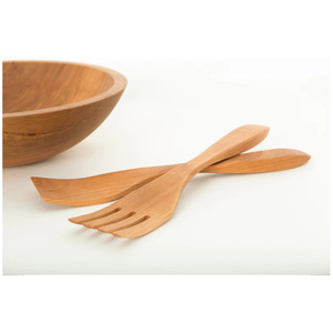 Wooden Salad <b>Server</b> Set - 2-Piece Acacia Wood Salad Spoon & Fork <b>Food</b>-Safe for Salad Pasta Fruit Home & Kitchen Use Fork & Spoon - Product Image 6