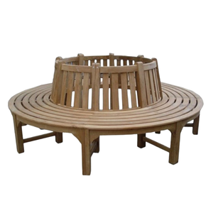 Offre spéciale : Banc de jardin circulaire en teck avec assise et dossier à lattes (durable et résistant) - Product Image 1
