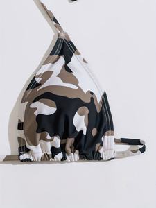 Bikini invisible sin costuras de seda helada de cintura alta para mujer, braguita sin costuras, traje de baño al por mayor con lentejuelas y plumas, logotipo personalizado - Product Image 5