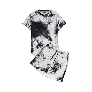 Custom Acid Washed Unisex Summer Breathable Quick Dry 100% Cotton Casual Two Piece T-Shirt Shorts Set Men Muzamin Apparel 220g - Product Image 1