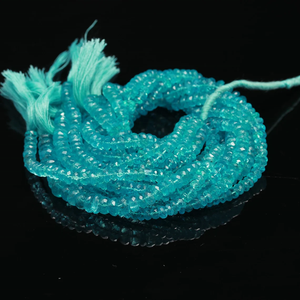 Cuentas Rondelle facetadas de apatita de cielo Natural AAA +, piedras preciosas sueltas de 6mm para la fabricación de joyas - Product Image 1