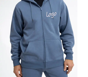 Sweats à capuche avec fermeture éclair complète Sweat à capuche avec fermeture éclair en coton polaire de haute qualité Sweat à capuche brodé personnalisé avec fermeture éclair - Product Image 6