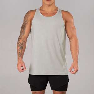 Camiseta Deportiva de Tirantes para Hombre, Cuello en V, de Poliéster y Algodón, Tejido de Punto, Sin Costuras, Secado Rápido, Transpirable, Personalizada con Impresión por Transferencia de Calor, para Maratón y Gimnasio - Product Image 2